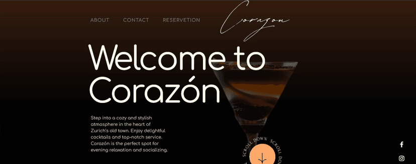 Corazon Bar website